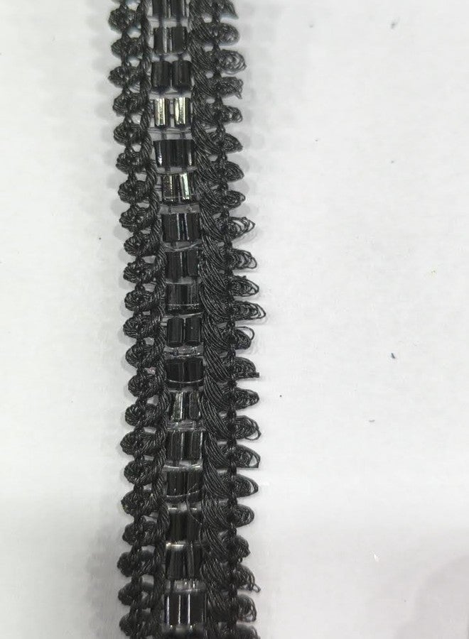 PREMDAS LACES PREMDAS LACE Net Fabric Katdana Nalki Lace for Saree's Border Finetage Pipe Lace for Dresses, Sarees, Lehenga, Suits, Blouses, Dupatta, Chunri and Craft (9meter) (Black) - Image 5
